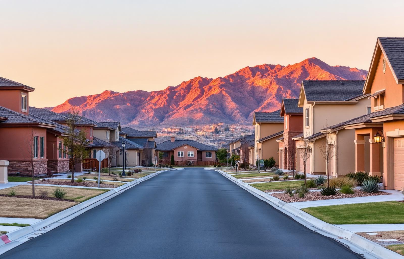 Eagle Mountain neighborhood at dusk